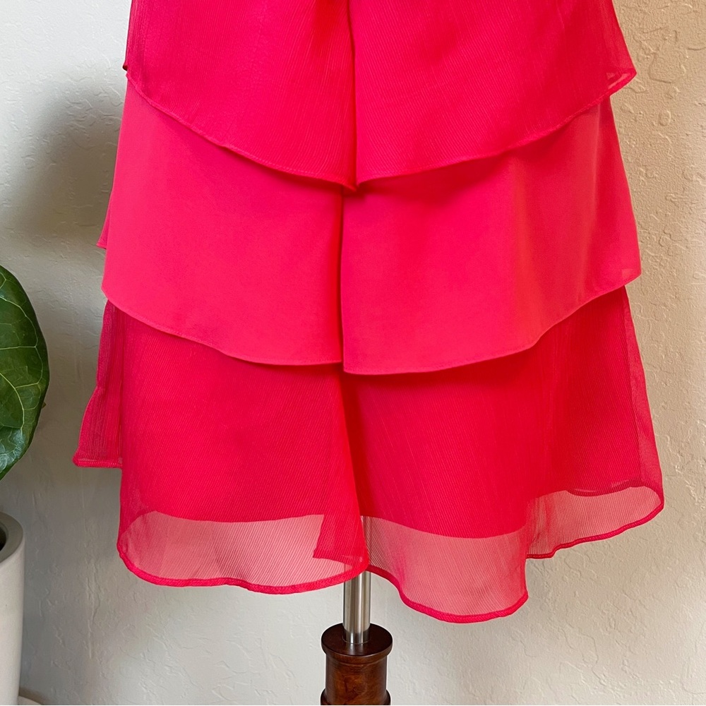 •PHASE EIGHT• Sage Pleated Ruffle Mini Dress in Raspberry‎ Size 2 - Picture 6 of 14